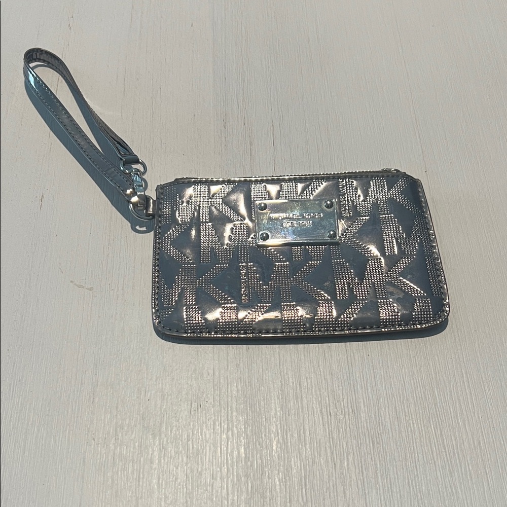 Michael Kors Silver Wristlet Clutch